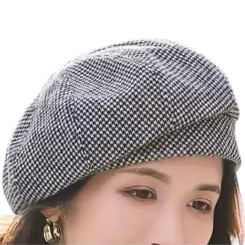 GREY CHECK CHIC‎ BERET